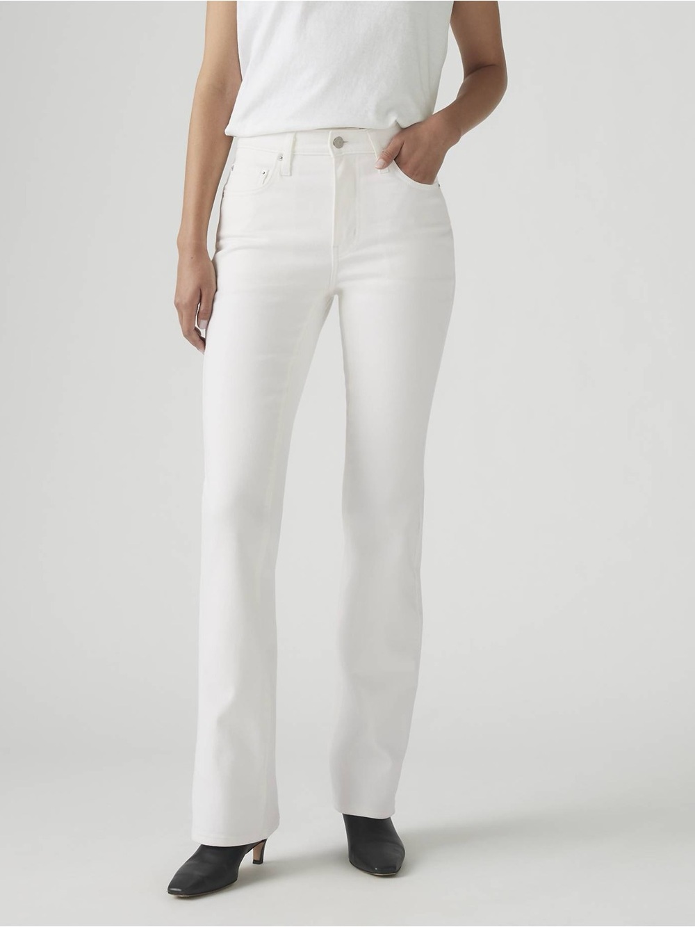 Levi’s 725 High Rise Bootcut Jeans White Denim Pants Flare Y2K Inspired Casual